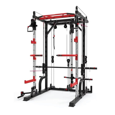 1441 Fitness - جهاز سميث ماشين المتعدّد الوظائف مع كابل متقاطع وسكوات راك - J009